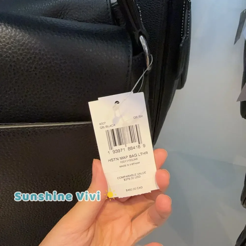 NWT COACH 4007 Houston Map Bag Leather Crossbody Gunmetal/Black - Picture 4 of 5